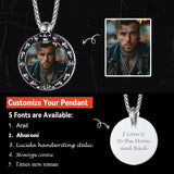 Customized Engraved Photo Necklace with Skull for Men Women