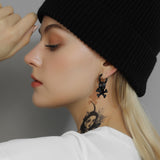 Punk Skull Crossbone Hoop Earrings Gift for Men