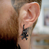 Punk Skull Crossbone Hoop Earrings Gift for Men