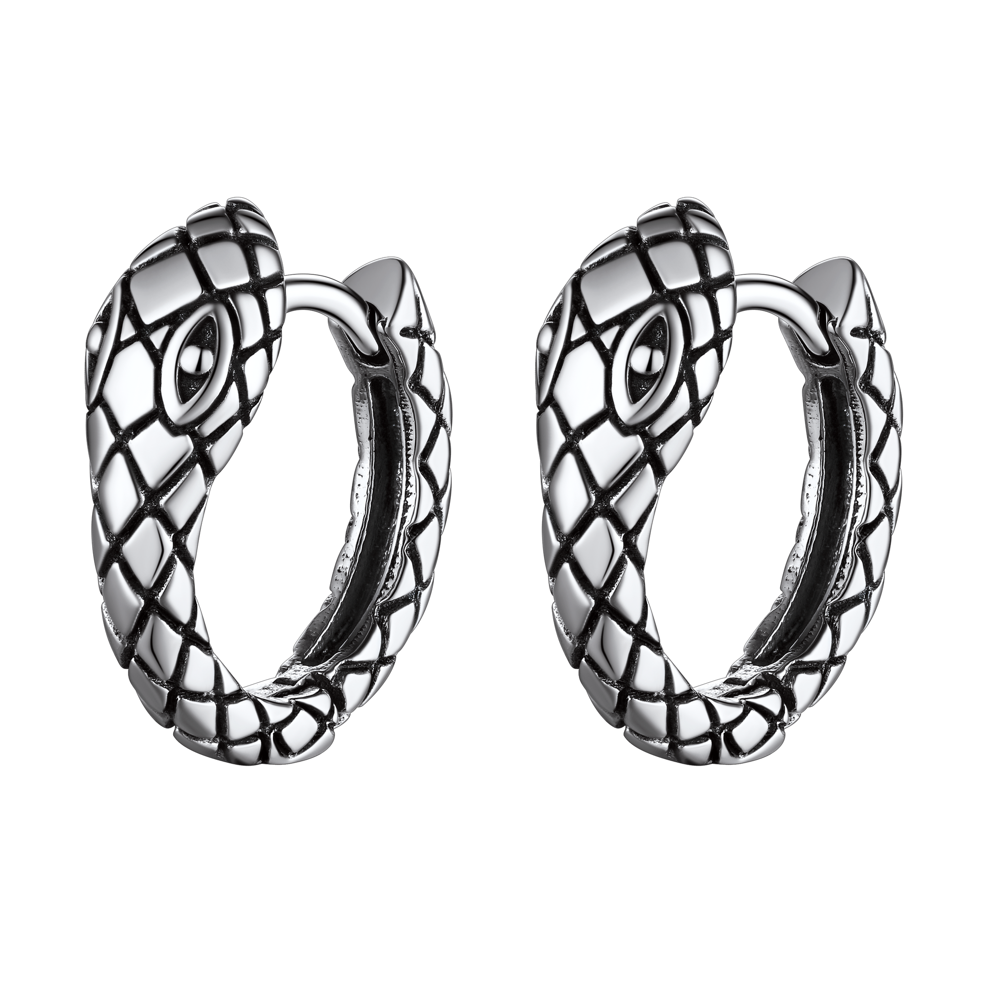 Gothic Snake Huggie Hoop Earrings for Men Women