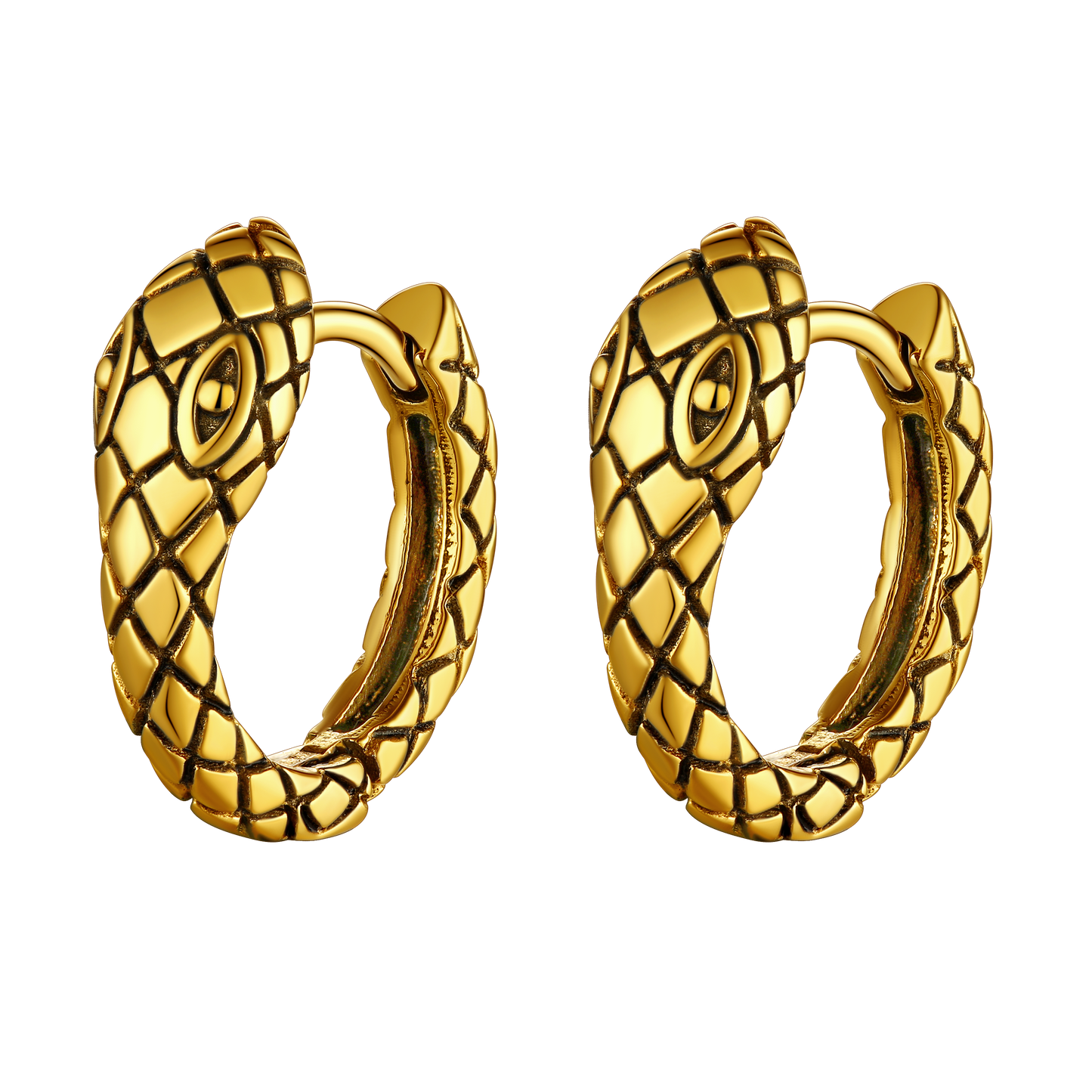 Gothic Snake Huggie Hoop Earrings for Men Women