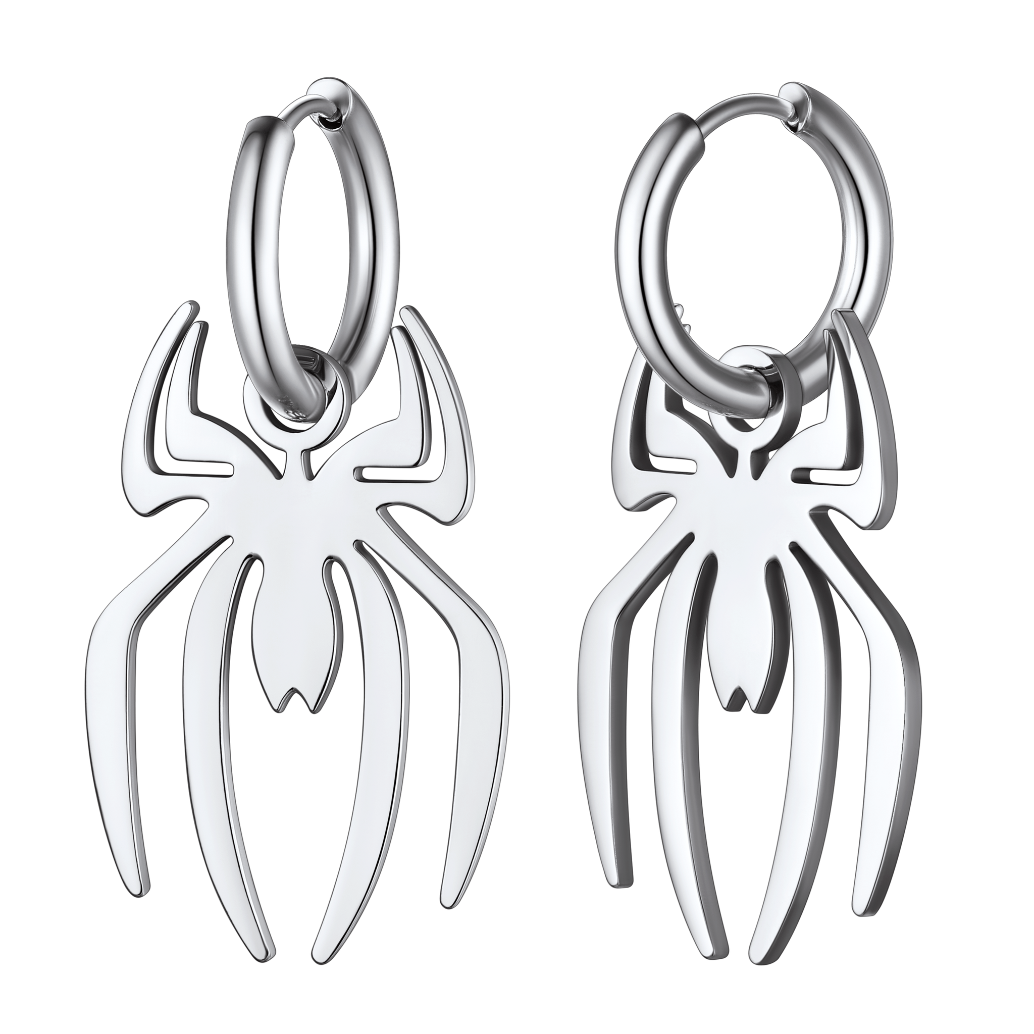 Halloween Spider Drop Hoop Earrings for Men Women