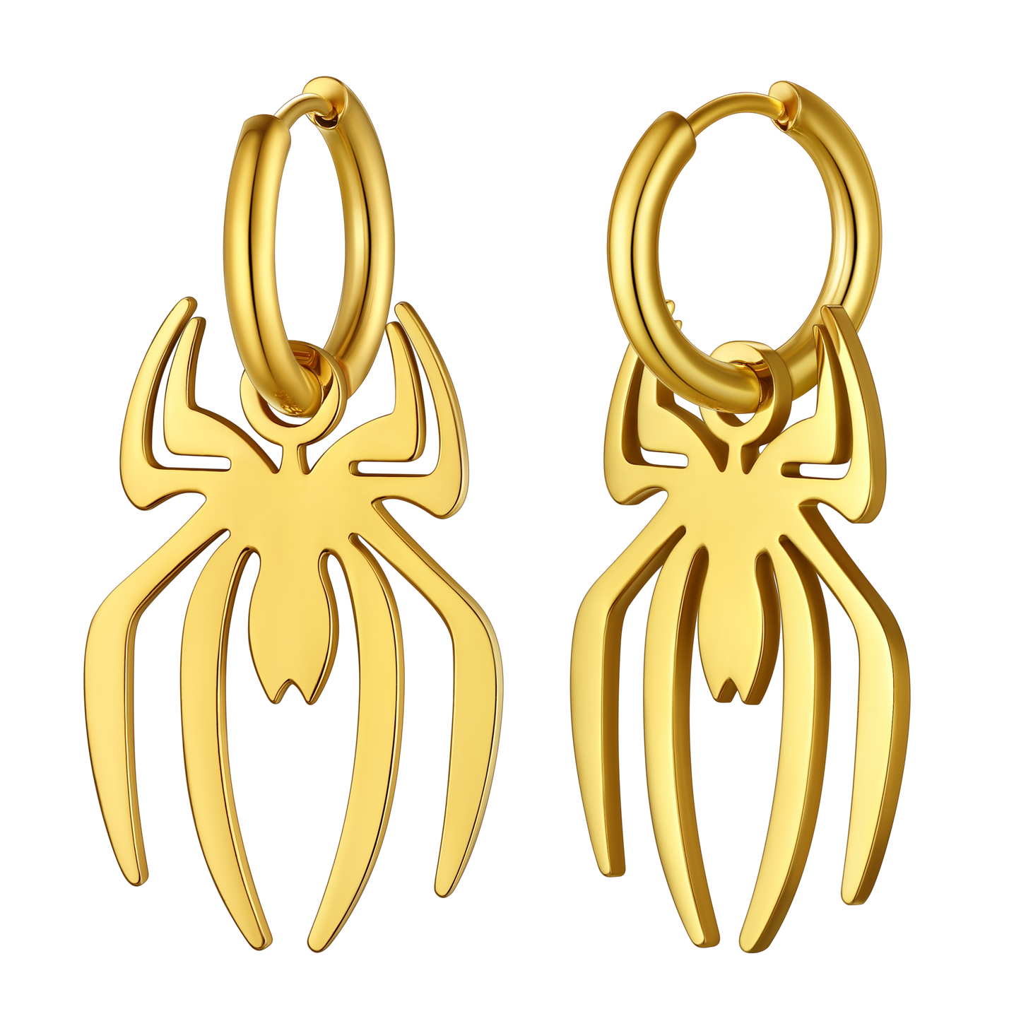 Halloween Spider Drop Hoop Earrings for Men Women