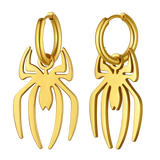 Halloween Spider Drop Hoop Earrings for Men Women