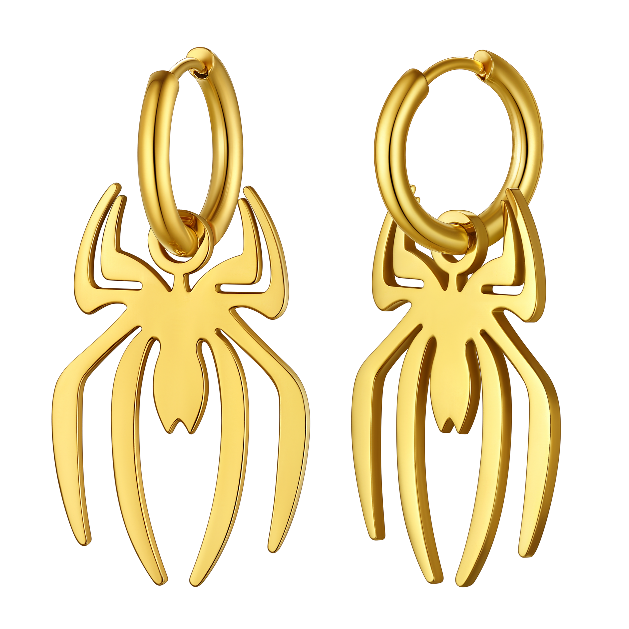 Halloween Spider Drop Hoop Earrings for Men Women