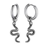 Punk Crawl Snake Drop Hoop Earrings for Men Women
