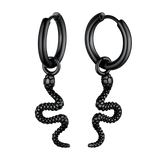 Punk Crawl Snake Drop Hoop Earrings for Men Women