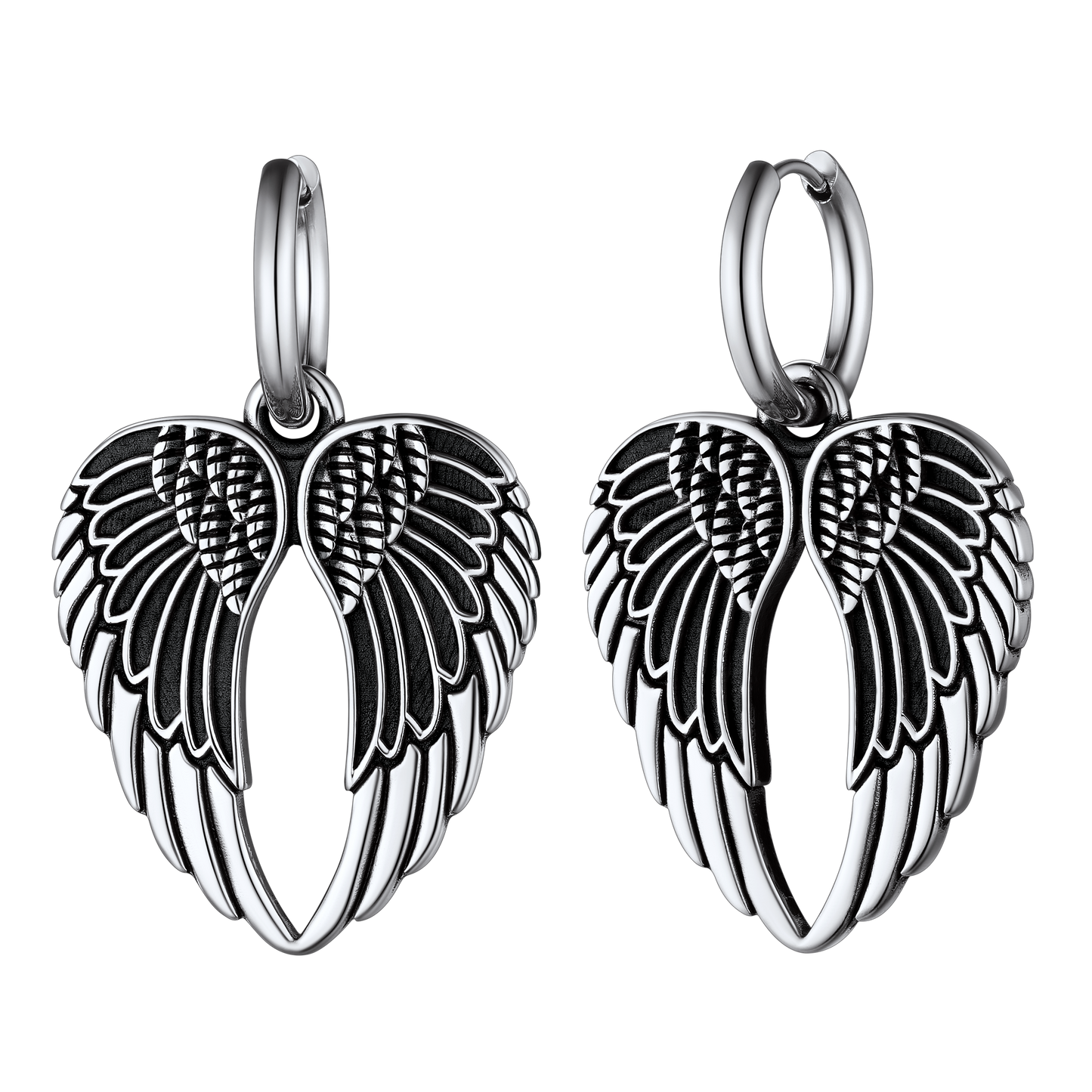 Flash Sale Punk Angel Wing Hoop Dangle Earrings for Women Men