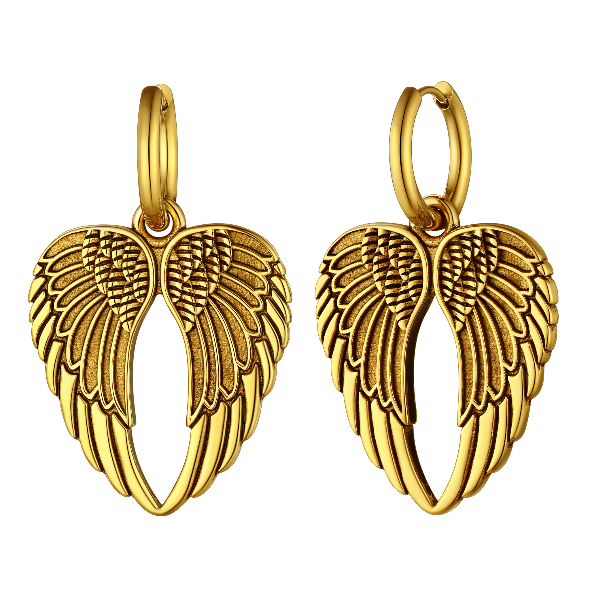 Flash Sale Punk Angel Wing Hoop Dangle Earrings for Women Men
