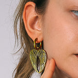 Flash Sale Punk Angel Wing Hoop Dangle Earrings for Women Men