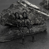 Gothic Skull Skeleton Dangle Hoop Earrings for Men