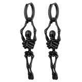Gothic Skull Skeleton Dangle Hoop Earrings for Men