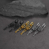 Gothic Skull Skeleton Dangle Hoop Earrings for Men