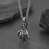 Gothic Skeleton Skull Hand Pendant Necklace