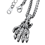 Gothic Skeleton Skull Hand Pendant Necklace