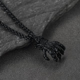 Gothic Skeleton Skull Hand Pendant Necklace