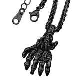 Gothic Skeleton Skull Hand Pendant Necklace