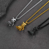 Gothic Skeleton Skull Hand Pendant Necklace
