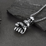 Flash Sale Punk Skull Fist Pendant Necklace for Men