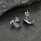 Flash Sale Gothic Cobra Sanke Stud Earrings Sterling Silver