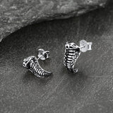 Flash Sale Gothic Cobra Sanke Stud Earrings Sterling Silver