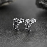Flash Sale Gothic Cobra Sanke Stud Earrings Sterling Silver