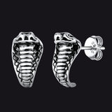 Flash Sale Gothic Cobra Sanke Stud Earrings Sterling Silver