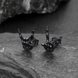 Rock Hand Skeleton Stud Earrings for Men