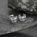 Sterling Silver Skull Ear Cuff Earrings Non-piercing for Men