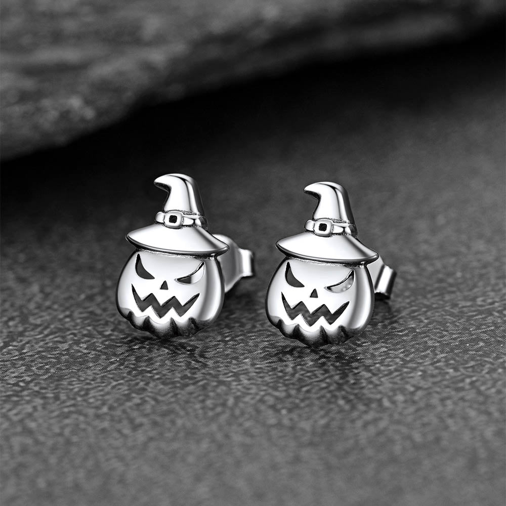 Halloween Pumpkin Earrings in Sterling Silver