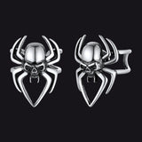 Sterling Silver Spider Skull Ear Cuff Earrings Halloween Gift