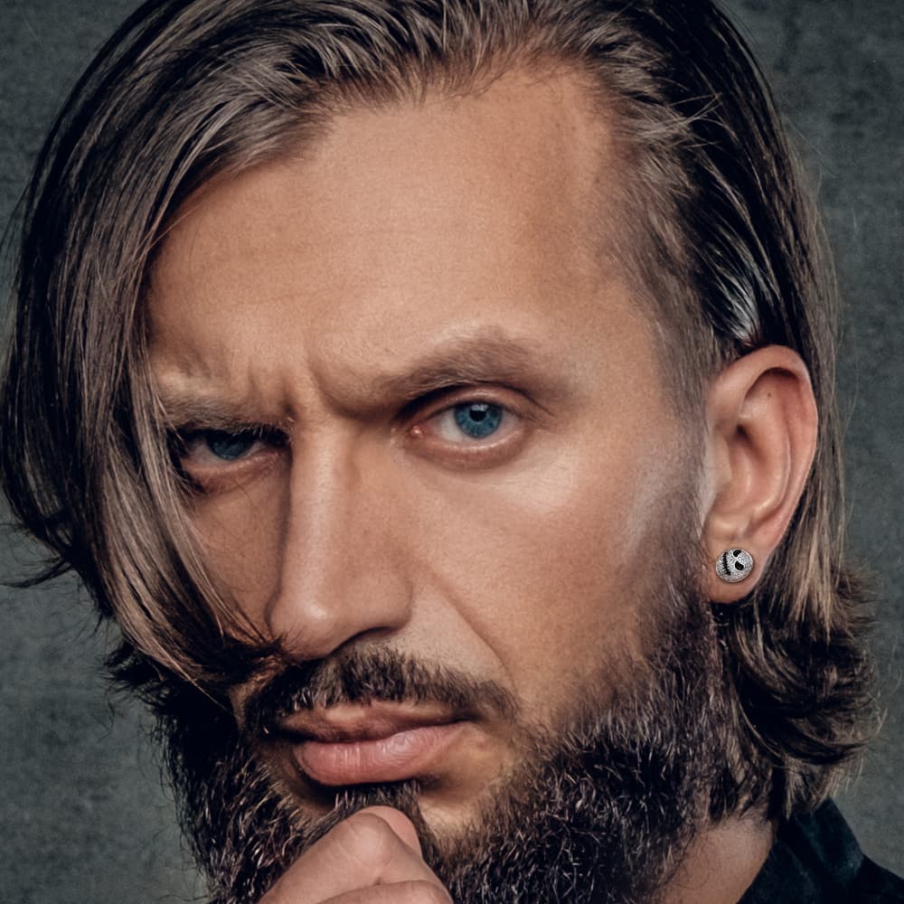 Halloween Jack Skellington Earrings For Men in Sterling Silver