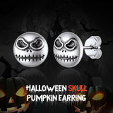 Silver Jack Skellington Stud Earrings For Men Halloween Gift