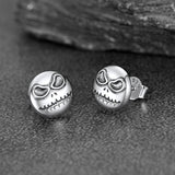 Silver Jack Skellington Stud Earrings For Men Halloween Gift