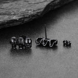 See No Evil, Hear No Evil, Speak No Evil Skulls Stud Earrings