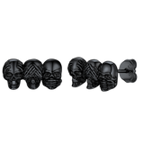 See No Evil, Hear No Evil, Speak No Evil Skulls Stud Earrings