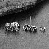 See No Evil, Hear No Evil, Speak No Evil Skulls Stud Earrings