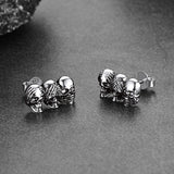 See No Evil, Hear No Evil, Speak No Evil Skulls Stud Earrings