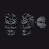 Gothic Celtic Knot Skull Stud Earrings For Men