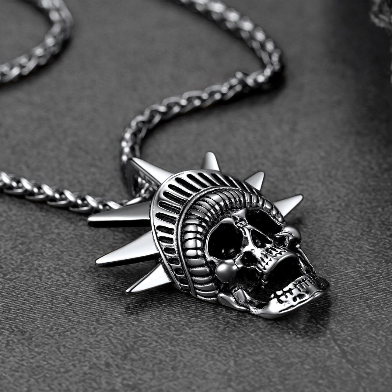 Flash Sale Gothic Statue of Liberty Skull Necklace For Men