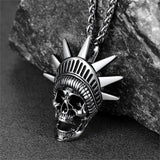 Flash Sale Gothic Statue of Liberty Skull Necklace For Men