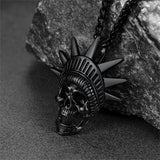 Flash Sale Gothic Statue of Liberty Skull Necklace For Men