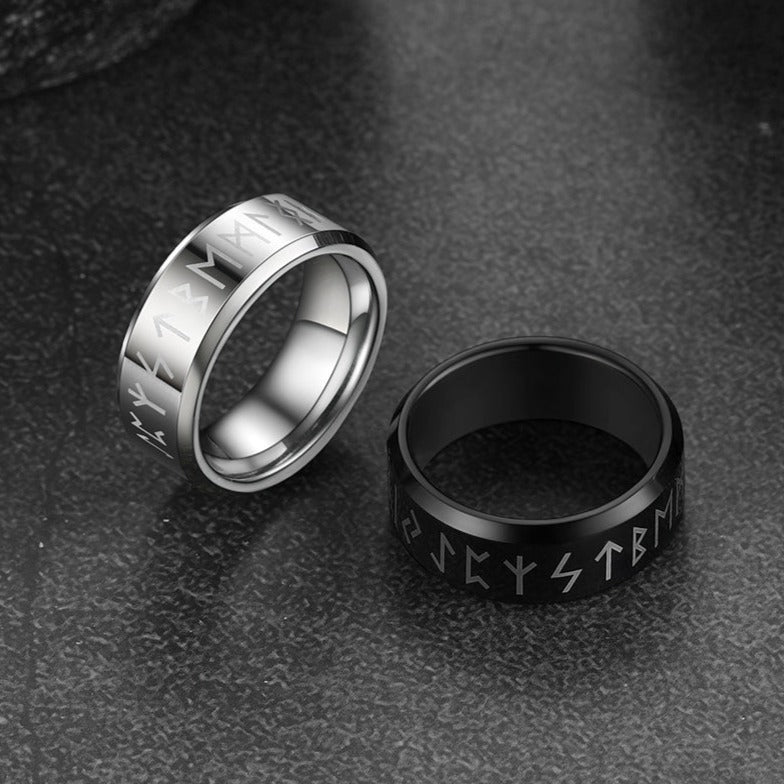 Norse Viking Runes Viking Band Ring for Men Women 8MM