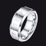 Norse Viking Runes Viking Band Ring for Men Women 8MM