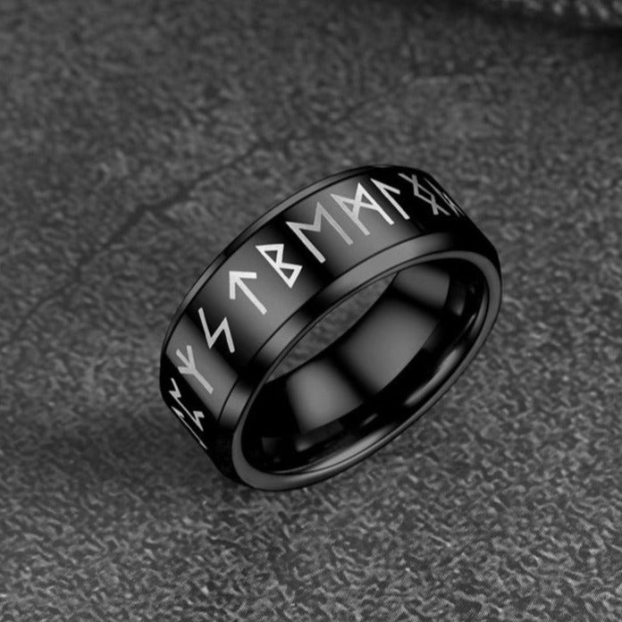 Norse Viking Runes Viking Band Ring for Men Women 8MM