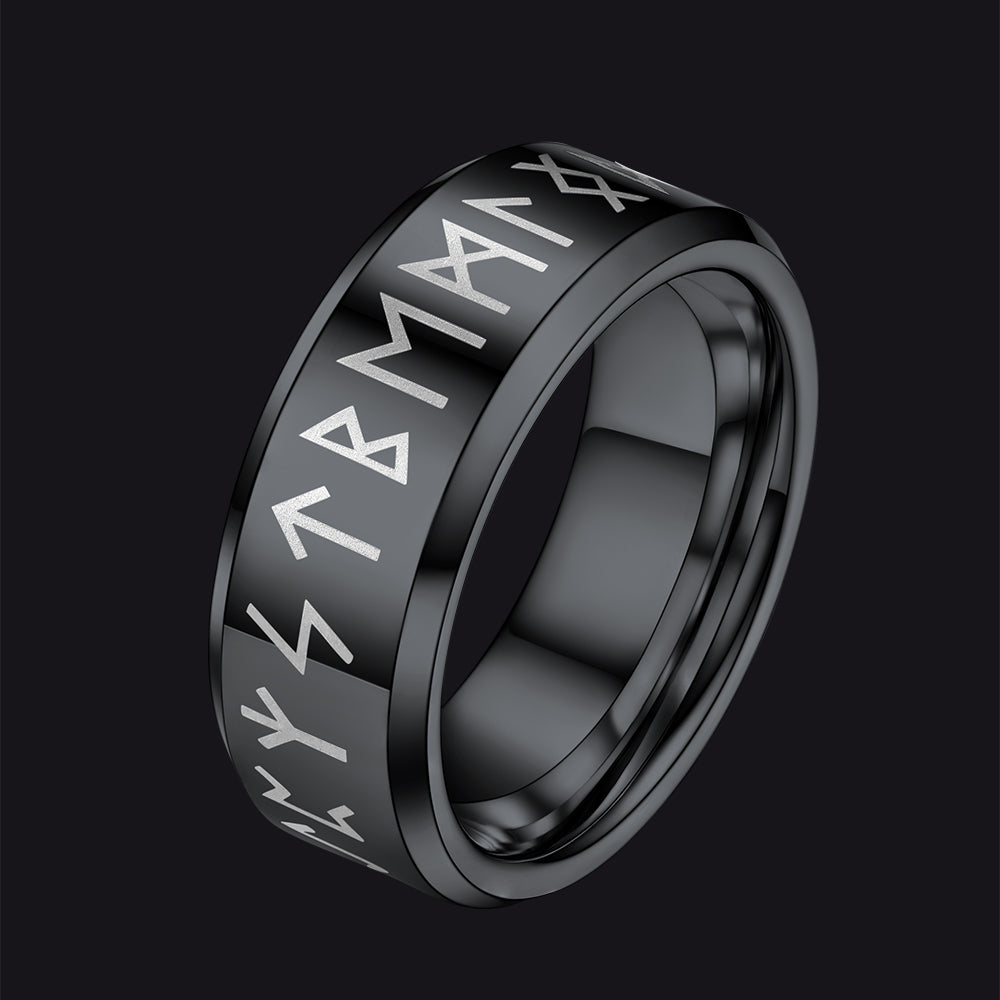 Norse Viking Runes Viking Band Ring for Men Women 8MM