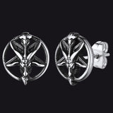 Satanic Baphomet Goat Stud Earrings for Men