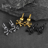 Punk Skull Crossbone Hoop Earrings Gift for Men