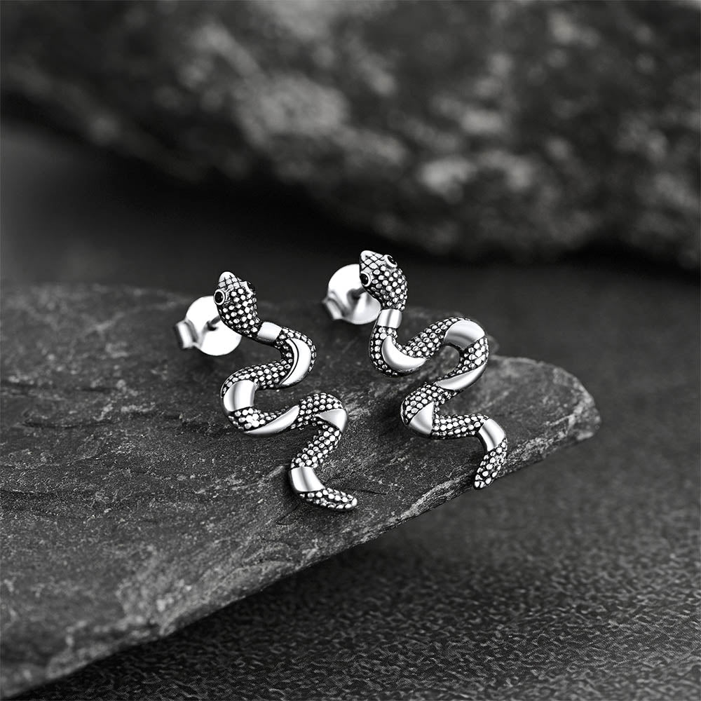 Flash Sale Sterling Silver Winding Snake Earrings Studs