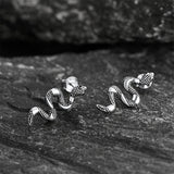 Flash Sale Sterling Silver Winding Snake Earrings Studs
